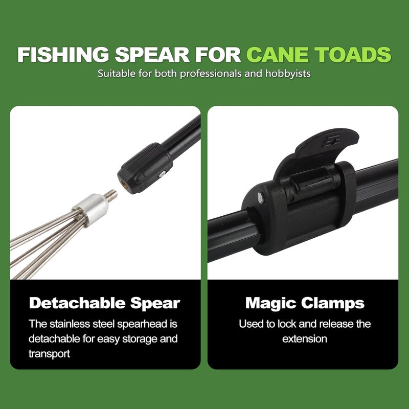 Smarkey Fishing Harpoon Spear Gig Gaff Fork Hook for Frog Cane Toad Bullfrogs Bufo Flounder Fish Mole Remove Trap Catching - Image 4
